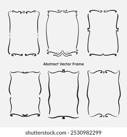 Borde de marco Abstractas en estilo doodle. elemento de línea de arte