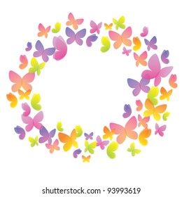 Abstract frame of butterflies