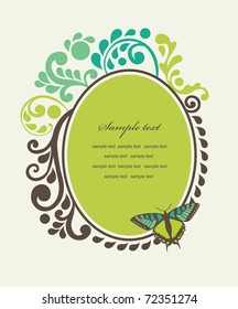abstract frame with butterfly. vector illustration