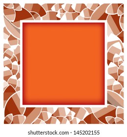 Abstract frame for card with orange place for text