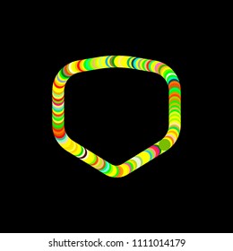 Abstract  frame of circles. Isolated on black background. Vector colorful illustration.