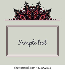 Abstract frame with a circular design.