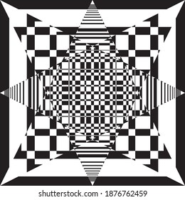 Abstract Frame Classic Perspective stairs to the stars black on transparent background