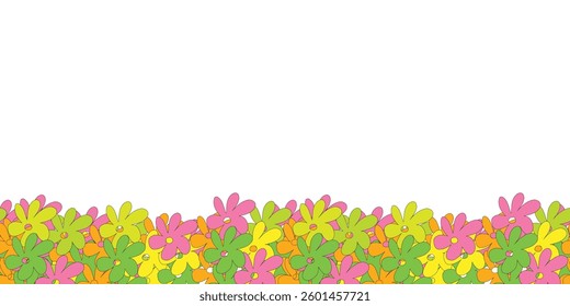 abstract frame colorful flowers pattern natural ornamentwith empty space