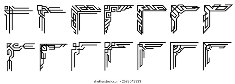 abstract frame corners black frame borders collection