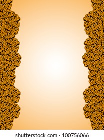 abstract frame with curling flowers. Vector illustration