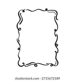 Abstract Frame, Curvy Frame, Whimsical Border Frame, Cutesy Border, Swish Border, Rectangle Border, Square Frame, Vector Illustration
