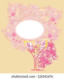  abstract frame design with cocktail. vector illustration
