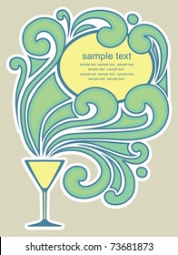 abstract frame design with cocktail. vector illustration