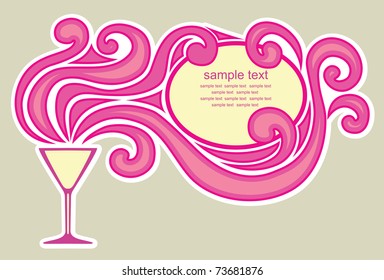 abstract frame design with cocktail. vector illustration