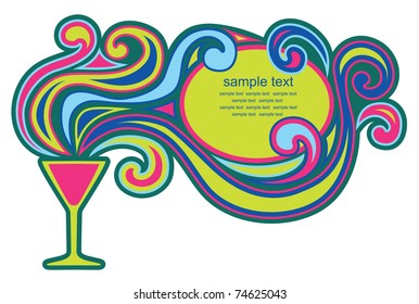 abstract frame design with cocktail. vector illustration