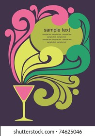 abstract frame design with cocktail. vector illustration