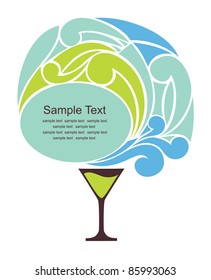 abstract frame design with cocktail. vector illustration