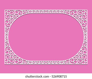 Abstract frame. Design elements with space for text. It can be used for laser cutting. Template for invitations, greeting cards. Vector illustration.