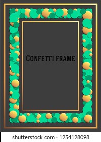 Abstract frame for the design of invitations, greetings, advertising. Design in the form of confetti. Vector