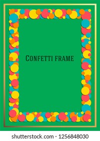 Abstract frame for the design of invitations, greetings, advertising. Design in the form of confetti. Vector
