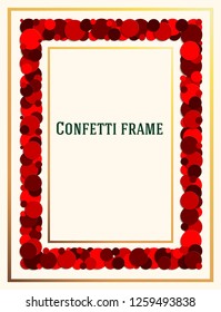 Abstract frame for the design of invitations, greetings, advertising. Design in the form of confetti. Vector