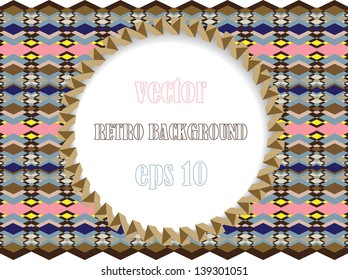 abstract frame design with origami border and place for text isolated on symmetrical fractal background