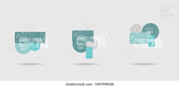 Abstraktes Rahmendesign. Vektorgrafik. Ein minimalistisches hipster-farbiges Rahmendesign. Farbverlauf-Halbton der Vektorlinie. Rahmen für Text Modern Art Grafiken.