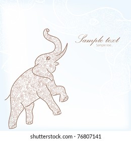 Abstract frame with elephant