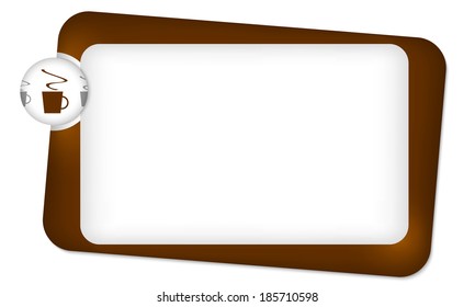 abstract frame for entering text with cup of coffee