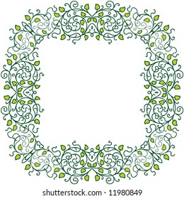 Abstract frame with floral ornament - vector illustration