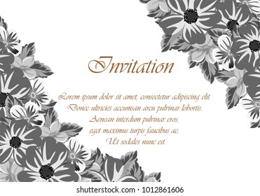 abstract frame of flowers. For design of cards, invitations, greeting birthday, party, wedding, Valentine's day, holiday, celebration Vector illustration