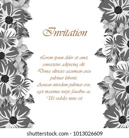 abstract frame of flowers. For design of cards, invitations, greeting birthday, party, wedding, Valentine's day, holiday, celebration Vector illustration