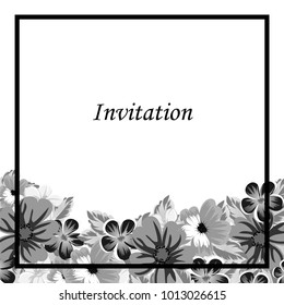 abstract frame of flowers. For design of cards, invitations, greeting birthday, party, wedding, Valentine's day, holiday, celebration Vector illustration