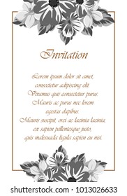 abstract frame of flowers. For design of cards, invitations, greeting birthday, party, wedding, Valentine's day, holiday, celebration Vector illustration