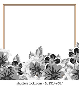 abstract frame of flowers. For design of cards, invitations, greeting birthday, party, wedding, Valentine's day, holiday, celebration Vector illustration