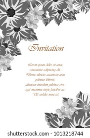 abstract frame of flowers. For design of cards, invitations, greeting birthday, party, wedding, Valentine's day, holiday, celebration Vector illustration