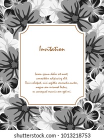 abstract frame of flowers. For design of cards, invitations, greeting birthday, party, wedding, Valentine's day, holiday, celebration Vector illustration