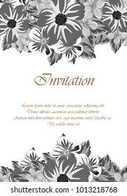 abstract frame of flowers. For design of cards, invitations, greeting birthday, party, wedding, Valentine's day, holiday, celebration Vector illustration