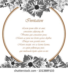 abstract frame of flowers. For design of cards, invitations, greeting birthday, party, wedding, Valentine's day, holiday, celebration Vector illustration