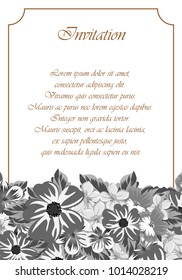 abstract frame of flowers. For design of cards, invitations, greeting birthday, party, wedding, Valentine's day, holiday, celebration Vector illustration