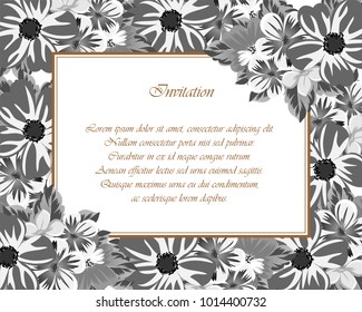 abstract frame of flowers. For design of cards, invitations, greeting birthday, party, wedding, Valentine's day, holiday, celebration Vector illustration