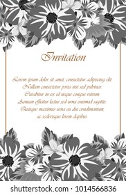 abstract frame of flowers. For design of cards, invitations, greeting birthday, party, wedding, Valentine's day, holiday, celebration Vector illustration
