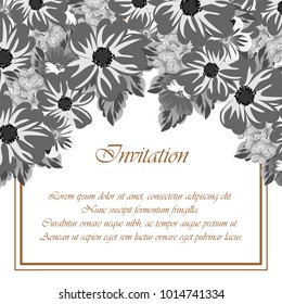 abstract frame of flowers. For design of cards, invitations, greeting birthday, party, wedding, Valentine's day, holiday, celebration Vector illustration