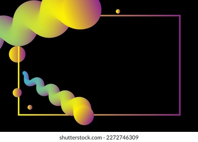 Abstract frame with fluid curve. Banner, flyer. Vector illustration.