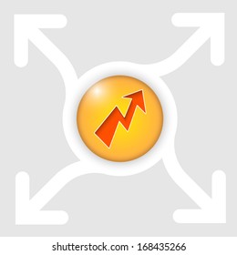 abstract frame with four arrows and flash