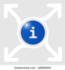 abstract frame with four arrows and info icon