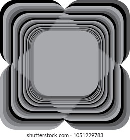 Abstract Frame four gray shaddows including black repetitive pattern background