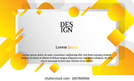abstract frame geometric background with orange and white color. vector illustration