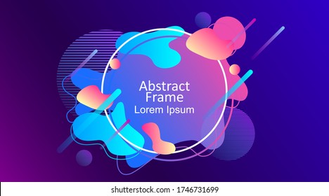 abstract frame with gradient liquid colorful concept