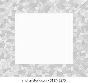 Abstract frame with grey mosaic with empty space for text. Design template book cover vector image.