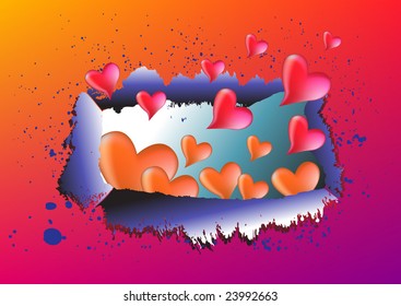 abstract frame with hearts