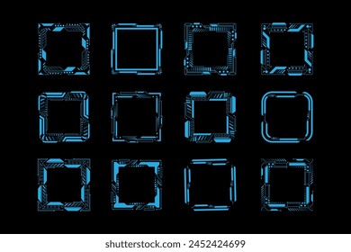 Abstract frame hud technology futuristic user interface design elements