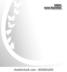 Abstract frame with the image of butterflies for online advertising. Vector illustration.