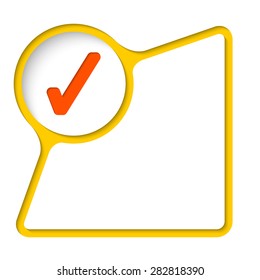 Abstract frame with inner shadow and check mark